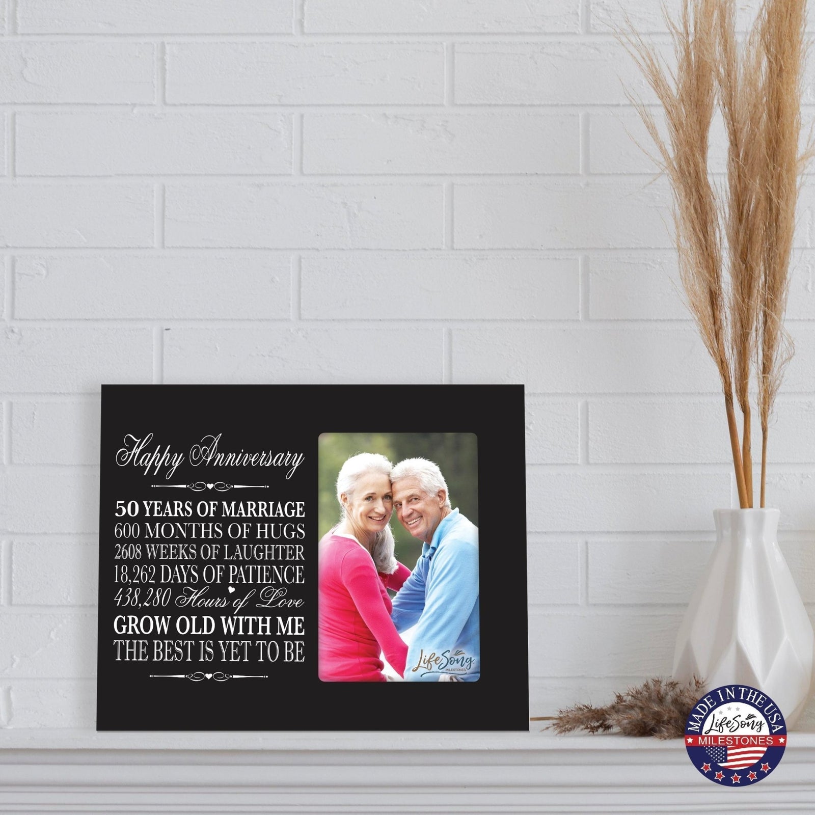 Couples Unique 50th Wedding Anniversary Photo Frame Decorations - Grow Old With Me - LifeSong Milestones
