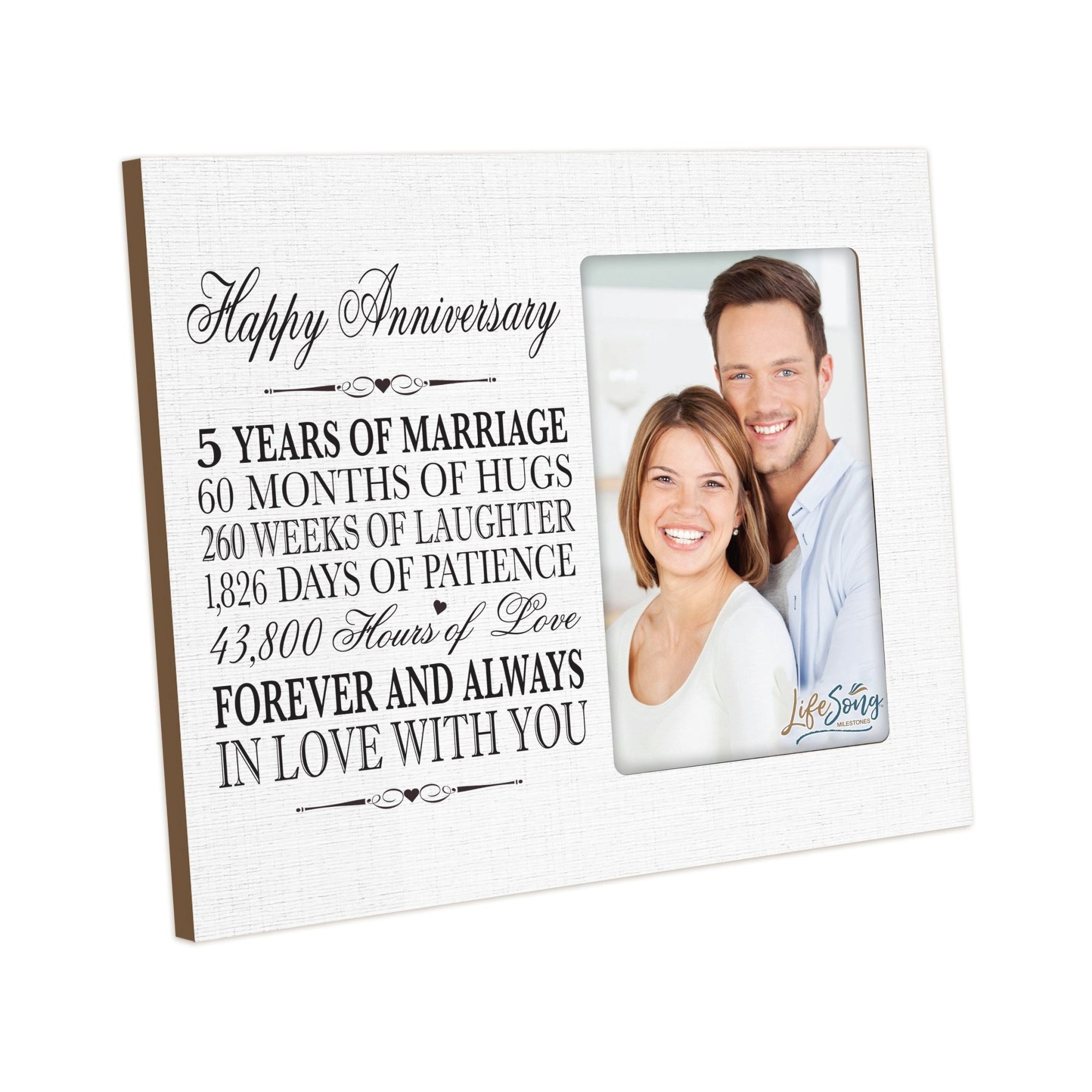 Couples Unique 5th Wedding Anniversary Photo Frame Decorations - Forever and Always - LifeSong Milestones