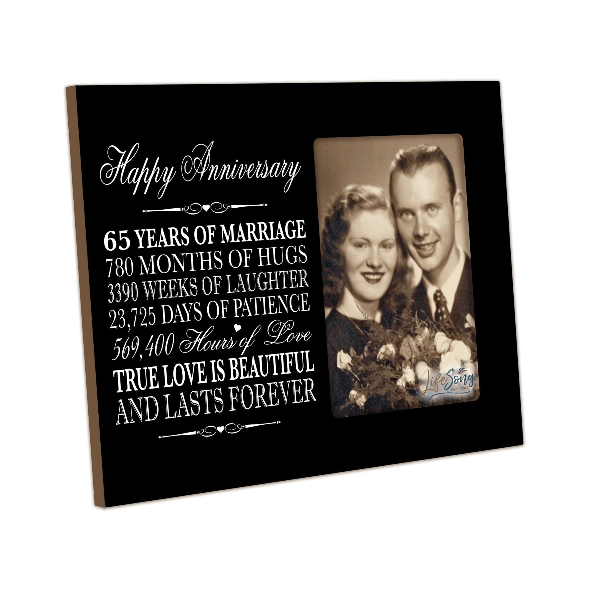 Couples Unique 65th Wedding Anniversary Photo Frame Decorations - True Love Is Beautiful - LifeSong Milestones