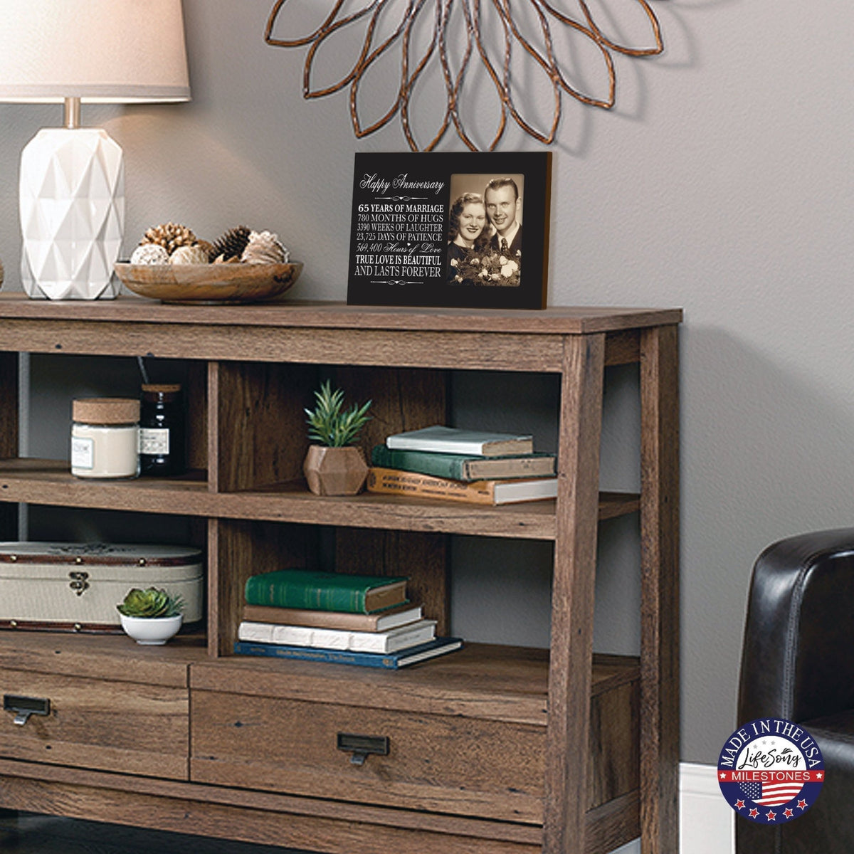 Couples Unique 65th Wedding Anniversary Photo Frame Decorations - True Love Is Beautiful - LifeSong Milestones