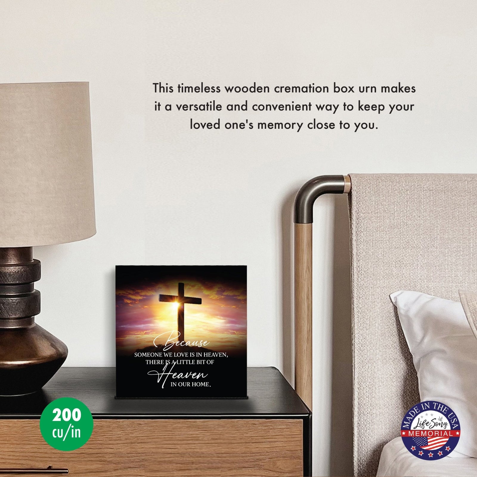 Cremation Urn for Human Ashes – Handcrafted Wooden Memorial Keepsake (Made in USA) - LifeSong Milestones