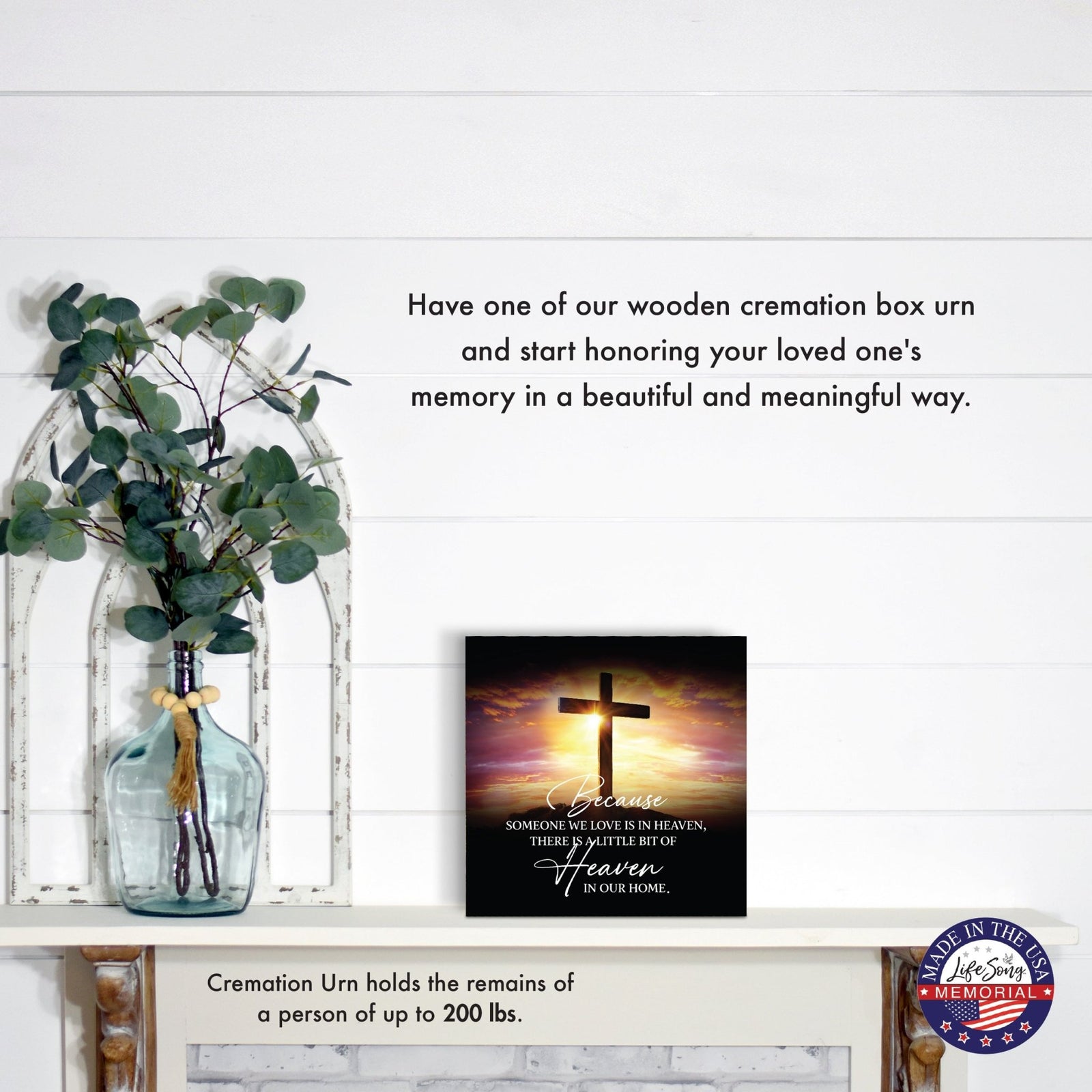 Cremation Urn for Human Ashes – Handcrafted Wooden Memorial Keepsake (Made in USA) - LifeSong Milestones