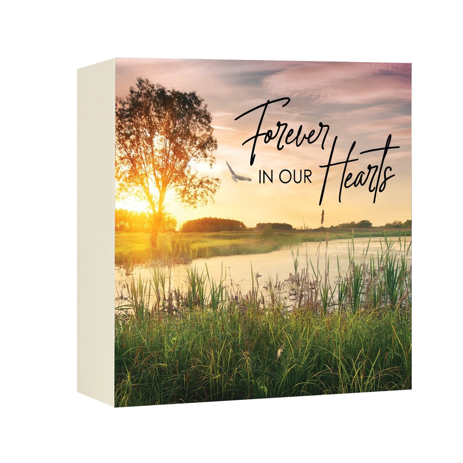 Cremation Urn Wooden Memorial Keepsake for Human Ashes – “Forever in Our Hearts” Tribute Box - LifeSong Milestones