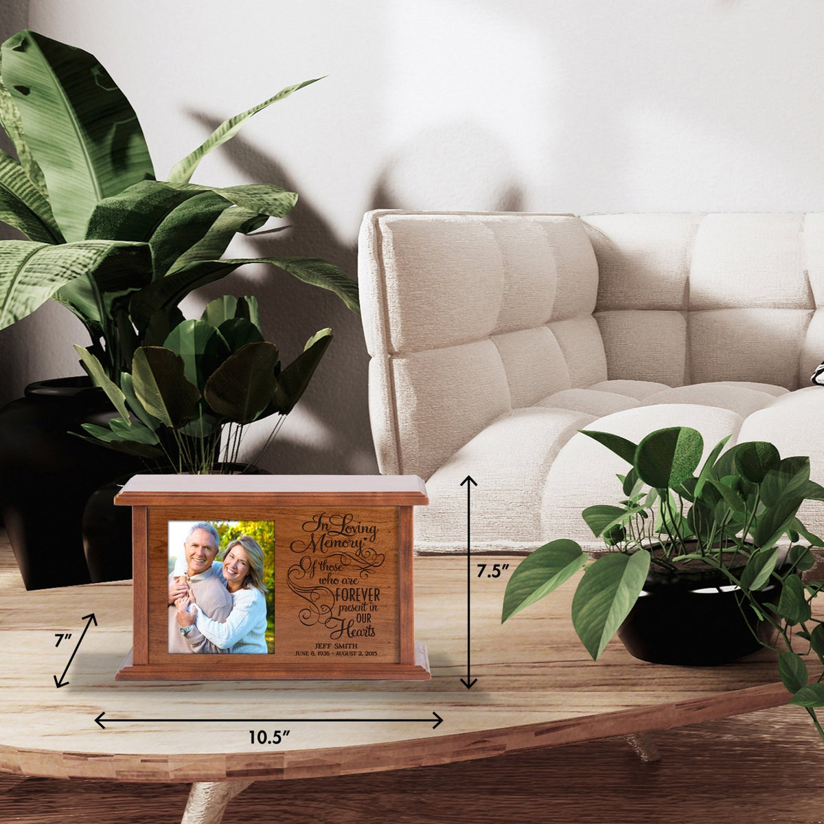 Custom Engraved Unique Cremation Urn Box for Human Ashes - In Loving Memory - LifeSong Milestones
