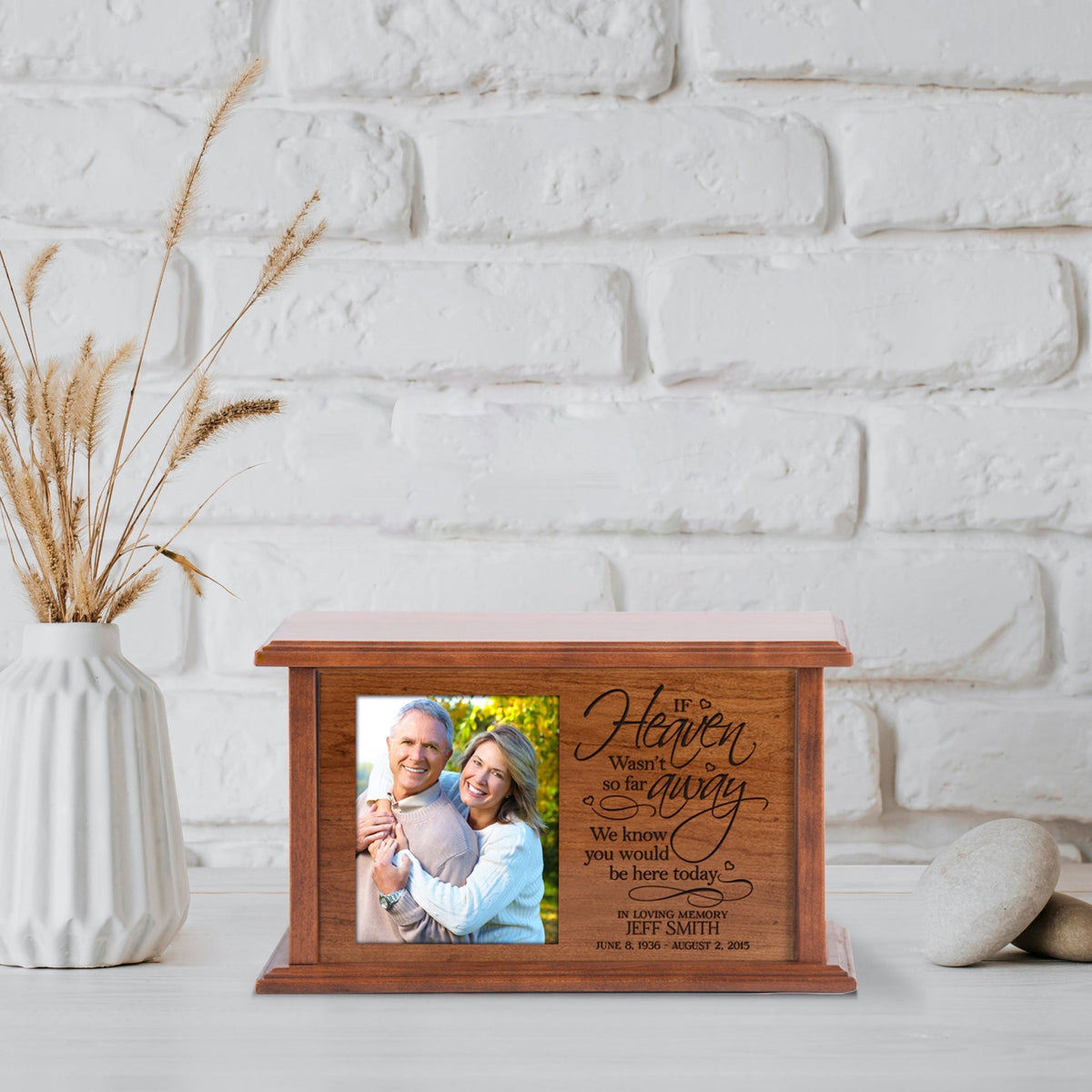 Custom Memorial Engraved Cremation Urn Box for Human Ashes - If Heaven Wasn't - LifeSong Milestones