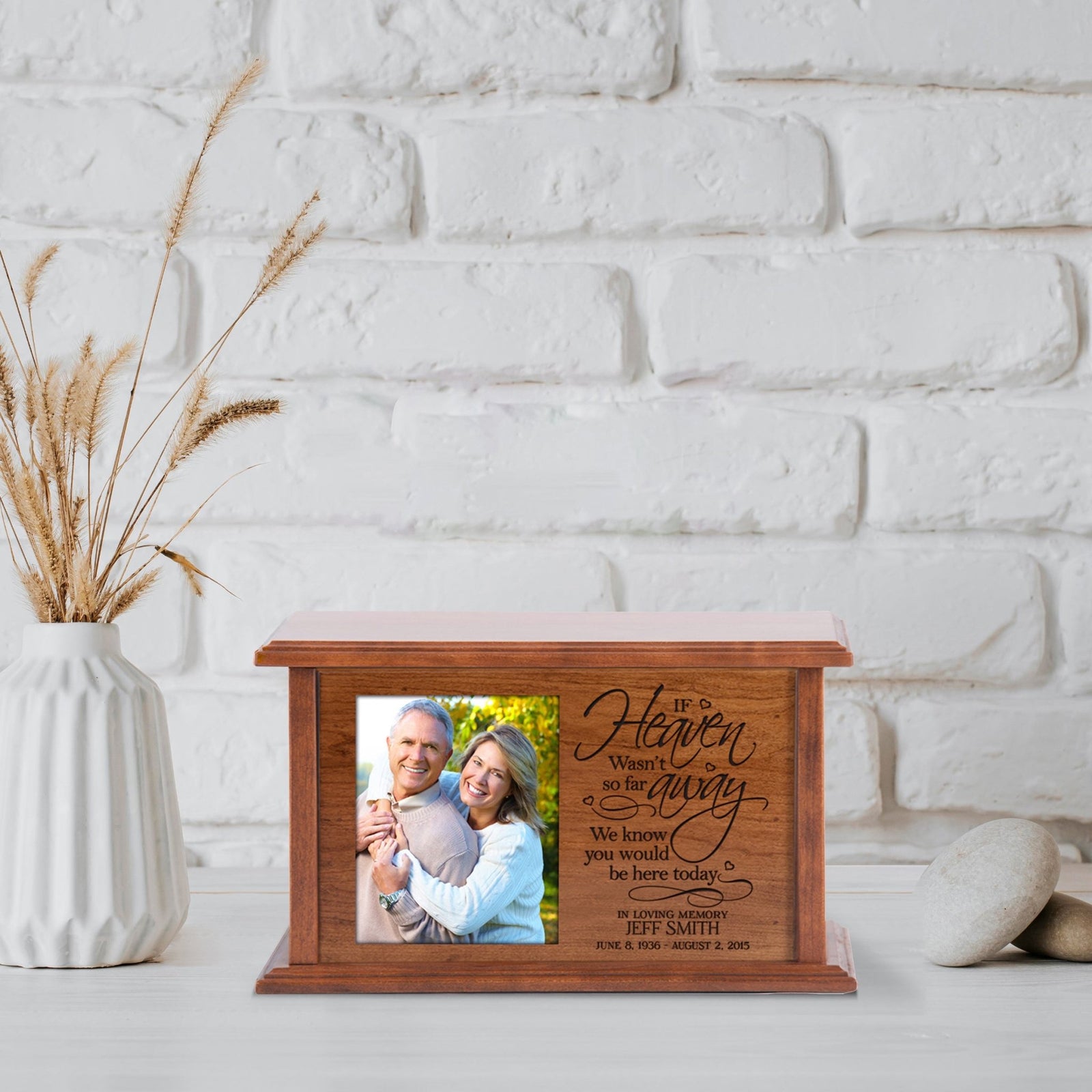 Custom Memorial Engraved Cremation Urn Box for Human Ashes - If Heaven Wasn't - LifeSong Milestones