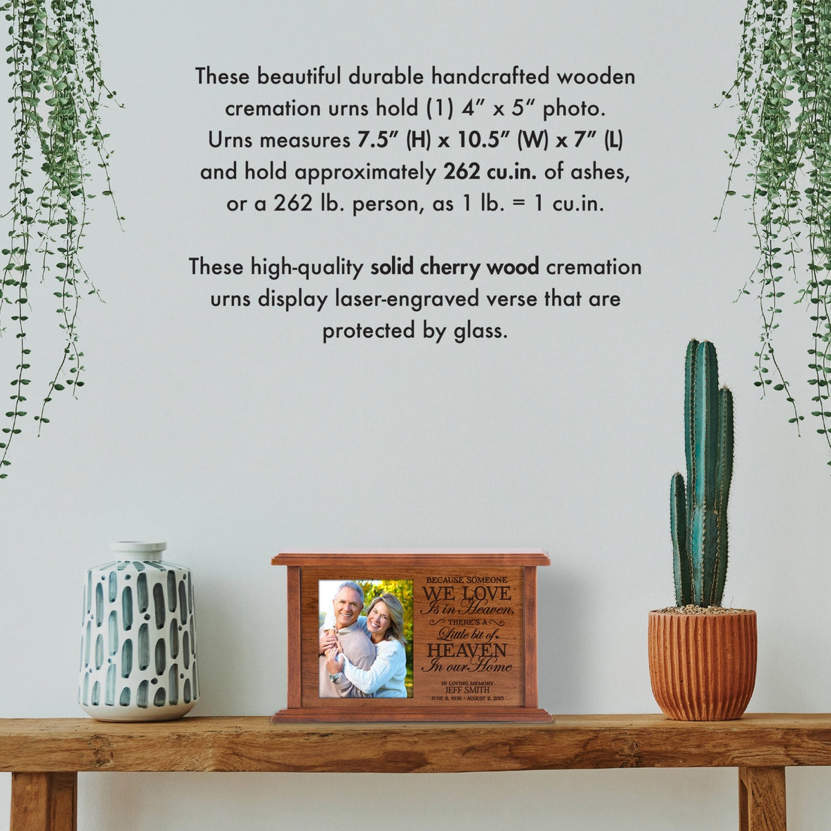 Custom Memorial Engraved Cremation Urn Box for Human Ashes - If Heaven Wasn't - LifeSong Milestones