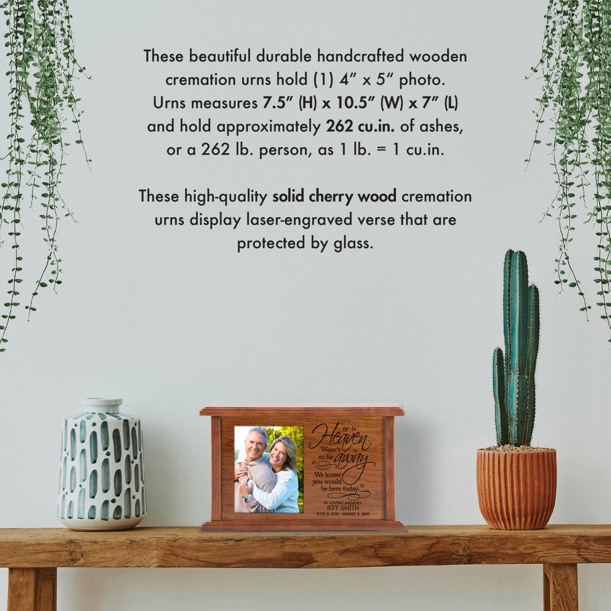 Custom Memorial Engraved Cremation Urn Box for Human Ashes - If Heaven Wasn't - LifeSong Milestones