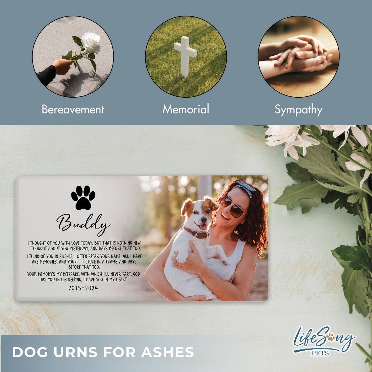 Custom Memorial Urn for Dogs and Cats with Engraving Options - I Thought Of You - LifeSong Milestones