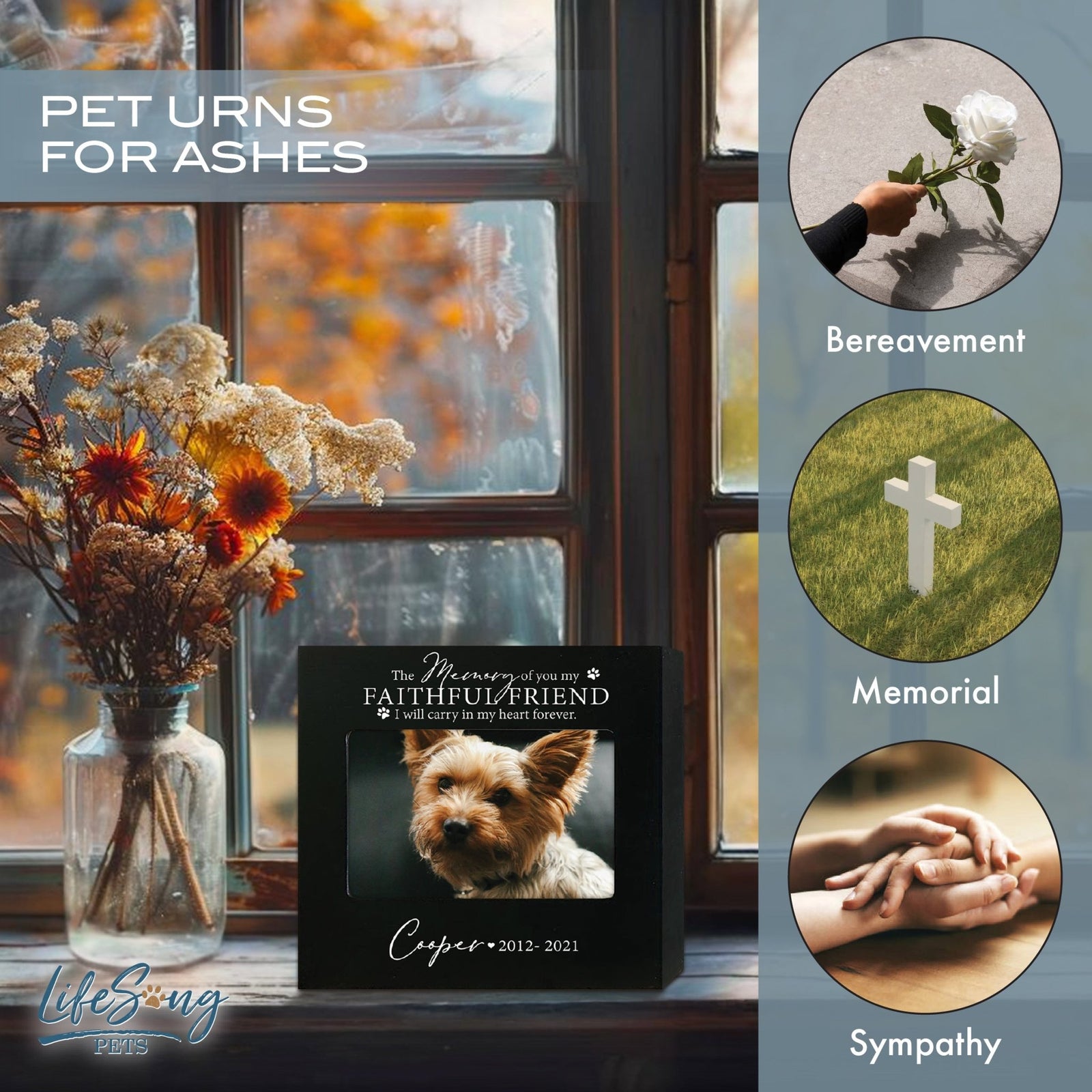 Custom Wooden Pet Urn with Photo Frame – A Loving Tribute to Your Pet - My Faithful Friend - LifeSong Milestones