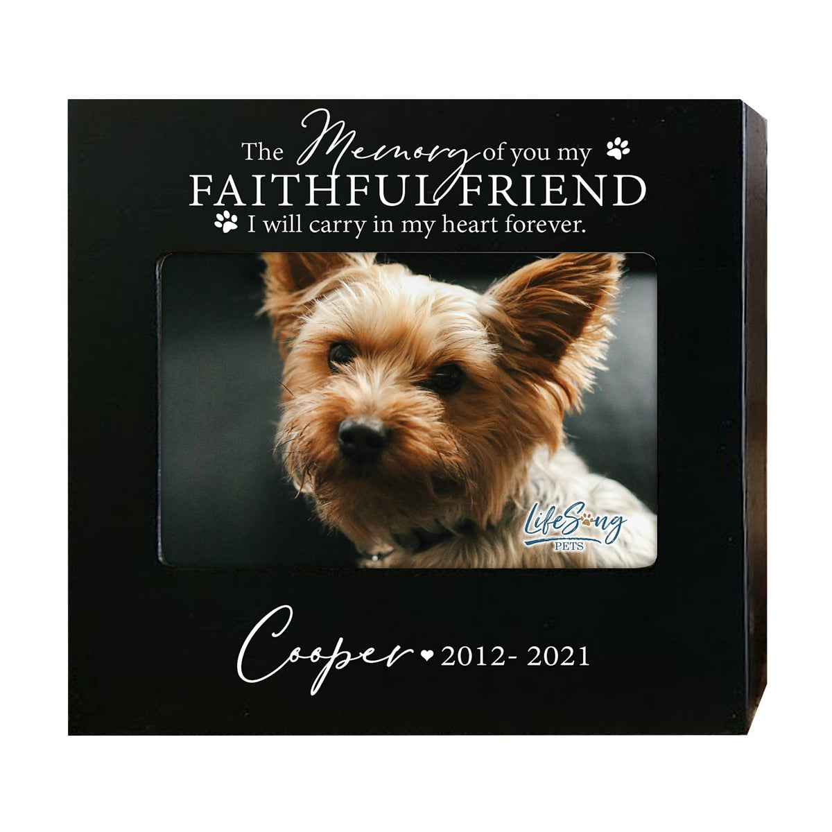 Custom Wooden Pet Urn with Photo Frame – A Loving Tribute to Your Pet - My Faithful Friend - LifeSong Milestones
