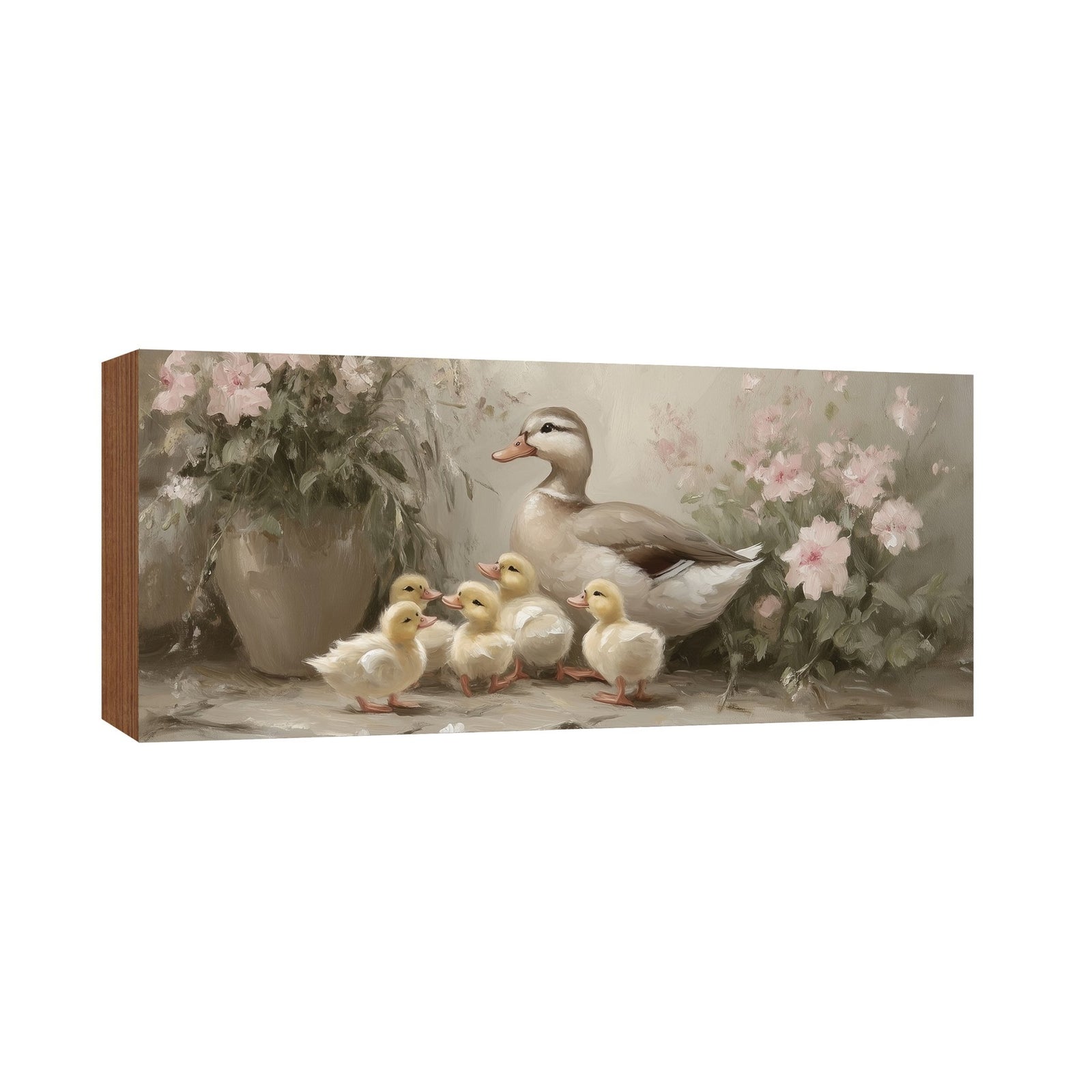 Duck Shelf Sitter 4x10 — Wide Birch Wood Spring Décor for Mantel & Console Table | Easter Gift - LifeSong Milestones