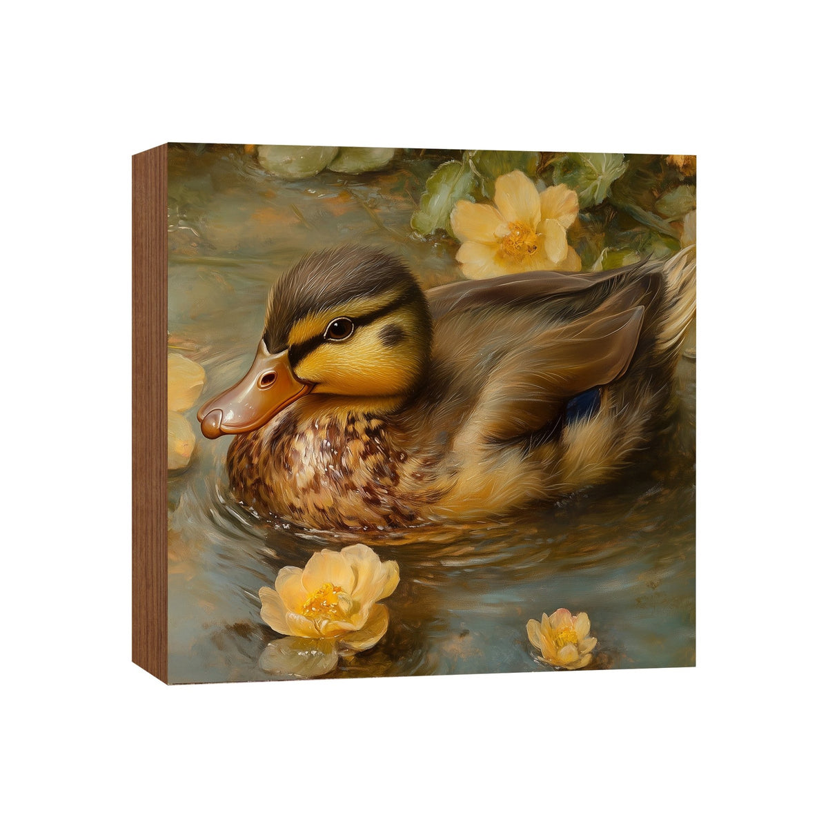 Duck Shelf Sitter 5x5 — Square Birch Wood Spring & Easter Tiered Tray Décor | USA-Made - LifeSong Milestones