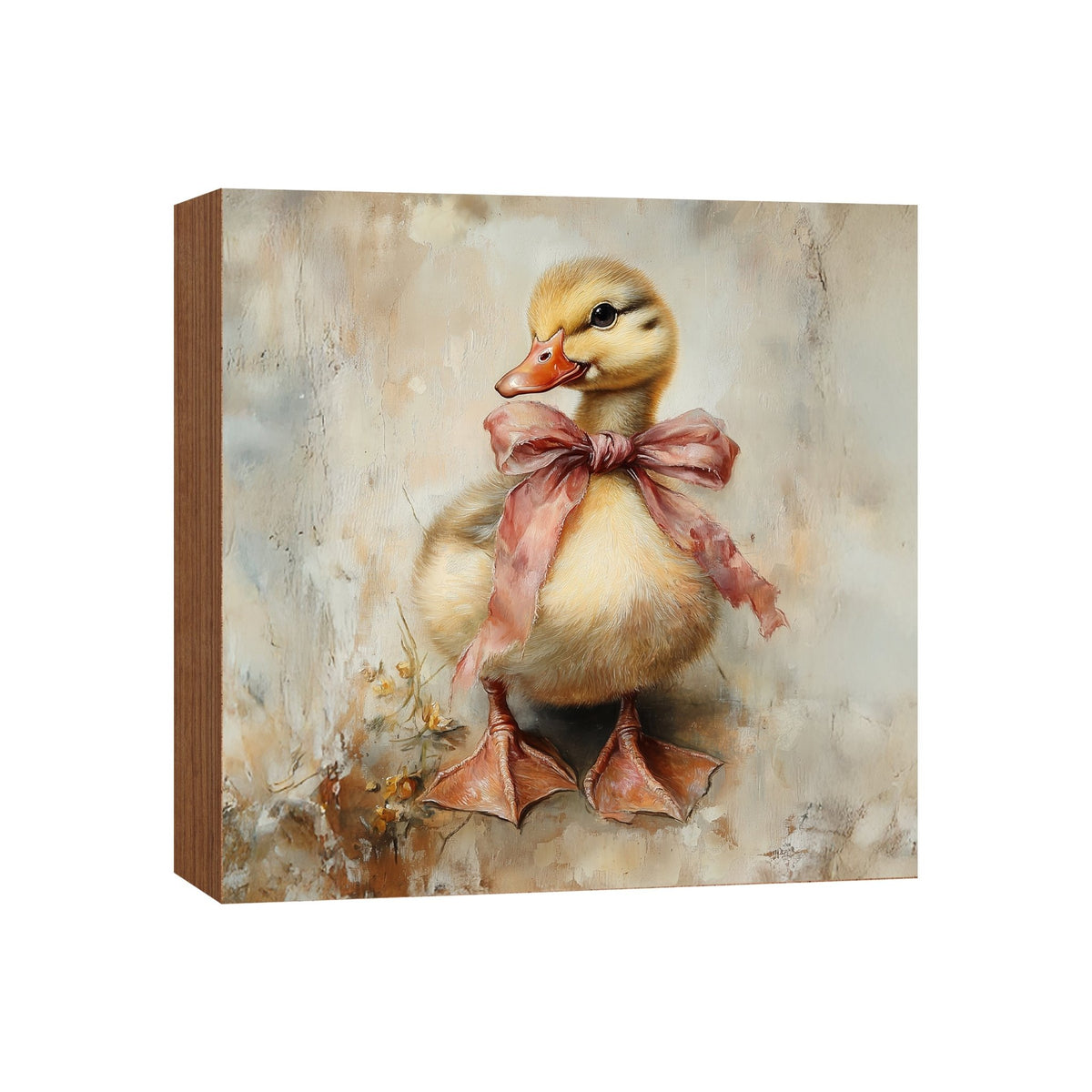 Duck Shelf Sitter 5x5 — Square Birch Wood Spring & Easter Tiered Tray Décor | USA-Made - LifeSong Milestones