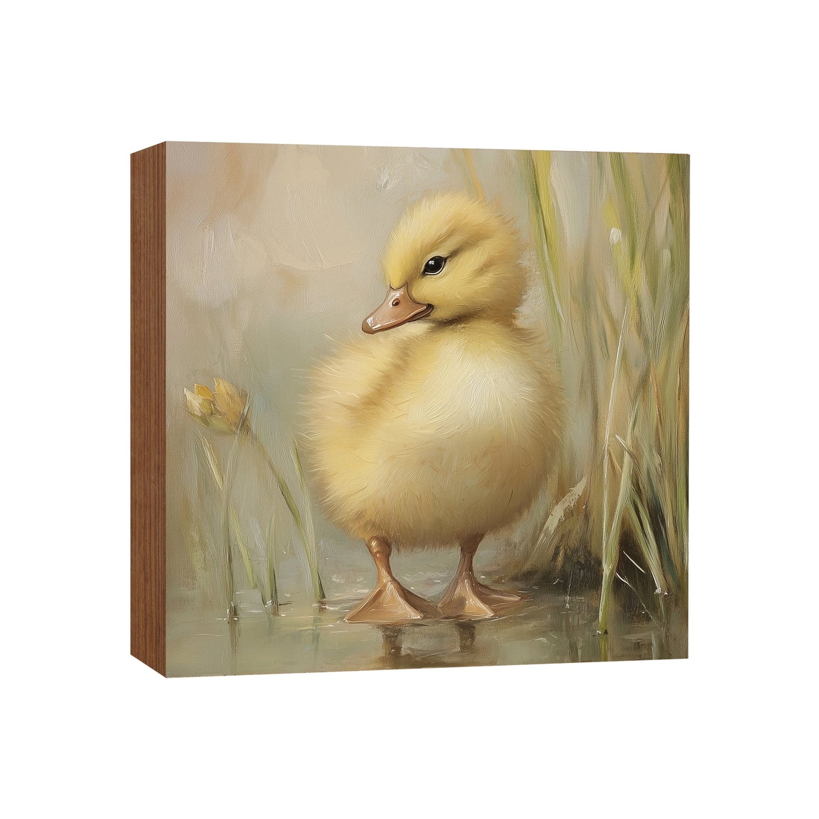 Duck Shelf Sitter 5x5 — Square Birch Wood Spring & Easter Tiered Tray Décor | USA-Made - LifeSong Milestones