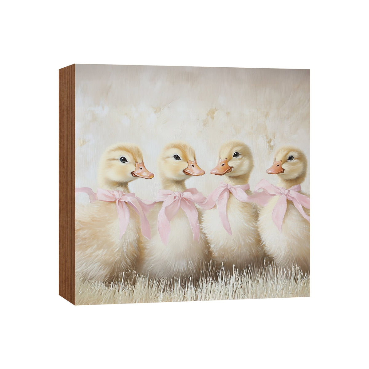 Duck Shelf Sitter 5x5 — Square Birch Wood Spring & Easter Tiered Tray Décor | USA-Made - LifeSong Milestones