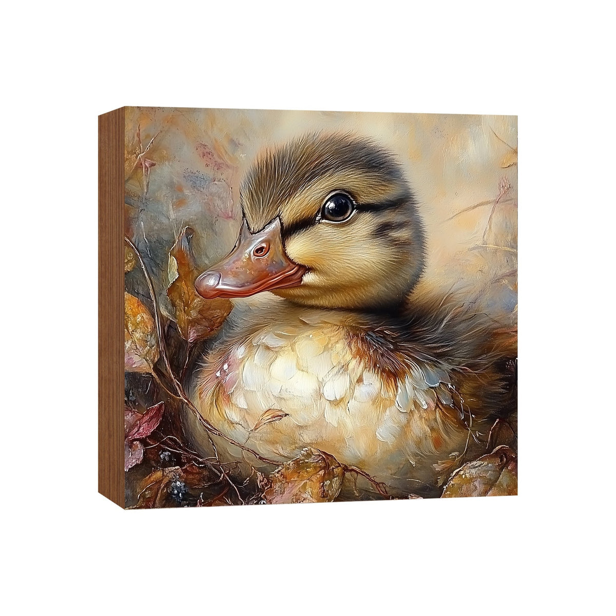Duck Shelf Sitter 5x5 — Square Birch Wood Spring & Easter Tiered Tray Décor | USA-Made - LifeSong Milestones