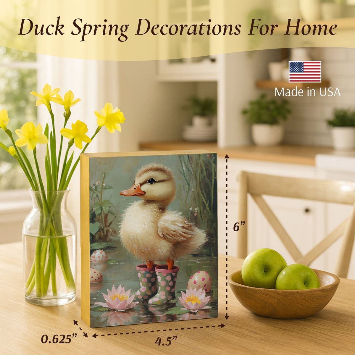 Duck Shelf Sitter for Tiered Tray — Handcrafted Birch Wood Spring Décor | 10 Designs - LifeSong Milestones