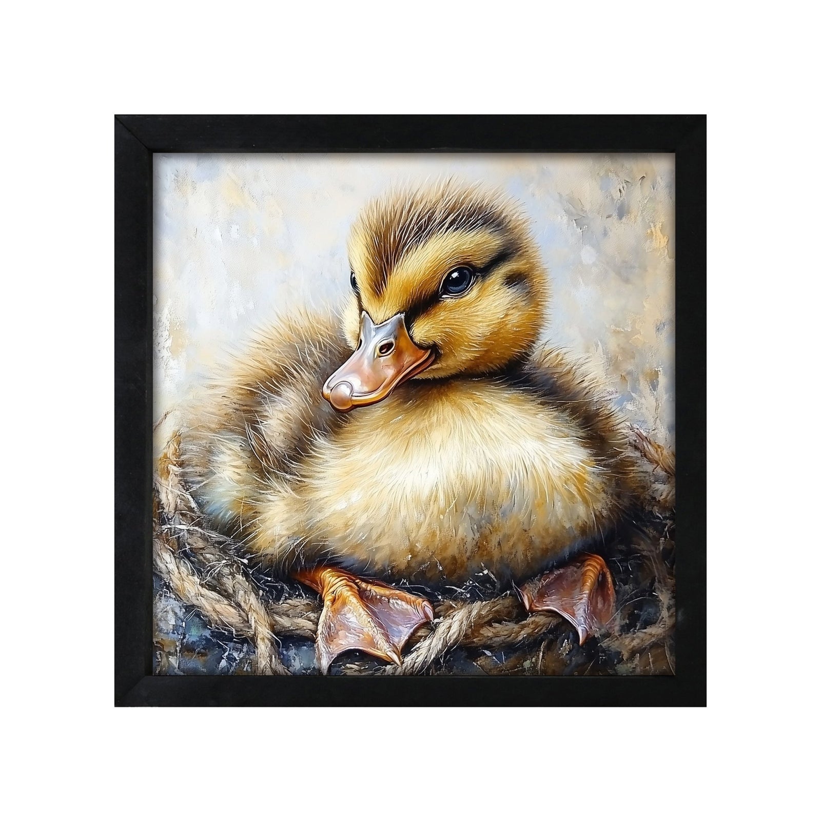 Duck Wall Art for Living Room — 20x20 Black Framed Wood Sign | Spring & Easter Home Décor Gift - LifeSong Milestones