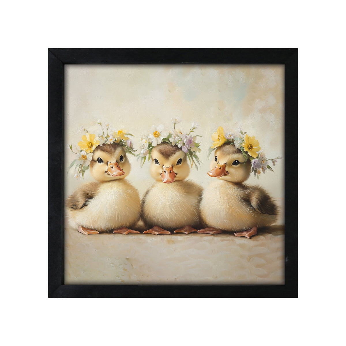 Duck Wall Art for Living Room — 20x20 Black Framed Wood Sign | Spring & Easter Home Décor Gift - LifeSong Milestones