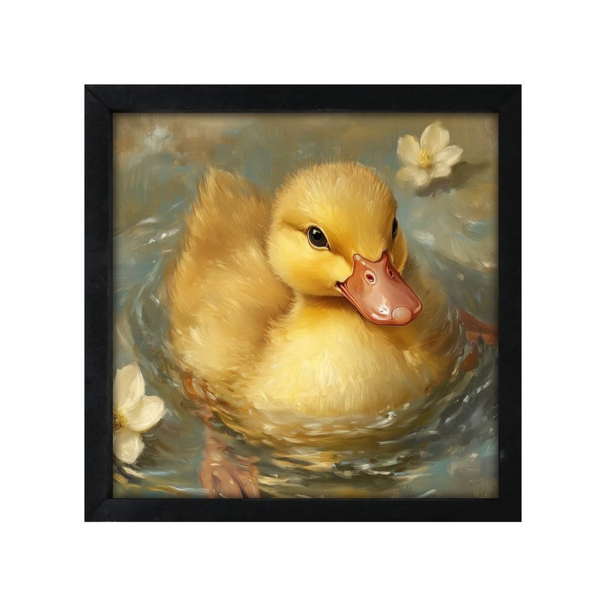 Duck Wall Art for Living Room — 20x20 Black Framed Wood Sign | Spring & Easter Home Décor Gift - LifeSong Milestones