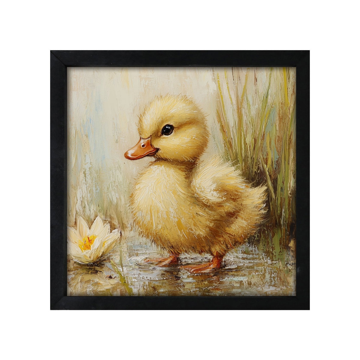 Duck Wall Art for Living Room — 20x20 Black Framed Wood Sign | Spring & Easter Home Décor Gift - LifeSong Milestones