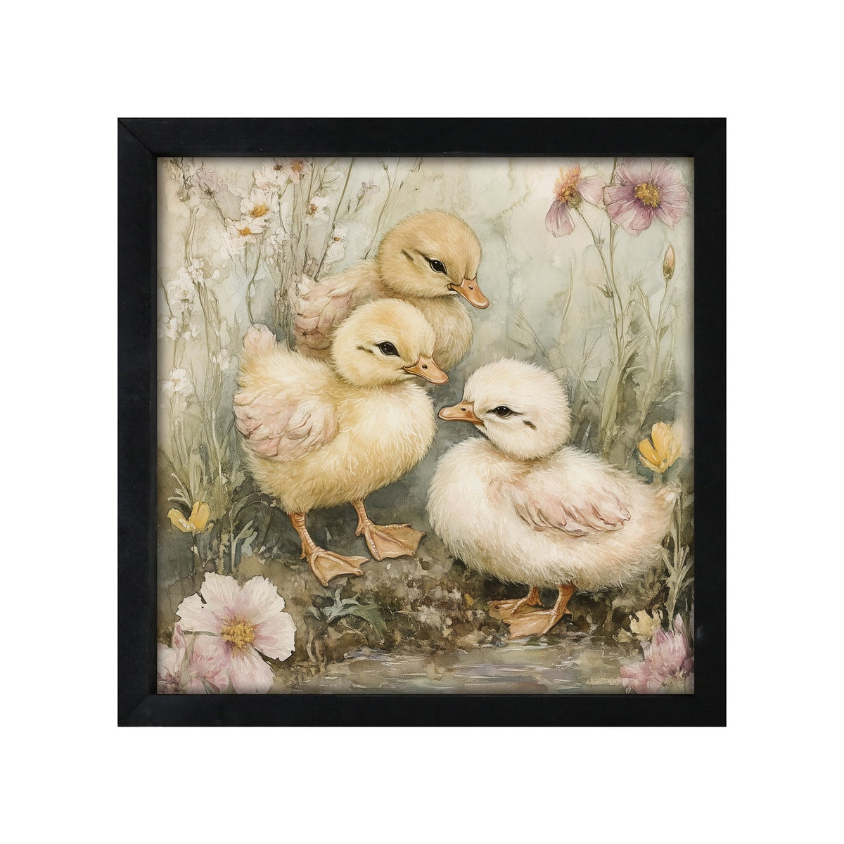 Duck Wall Art for Living Room — 20x20 Black Framed Wood Sign | Spring & Easter Home Décor Gift - LifeSong Milestones