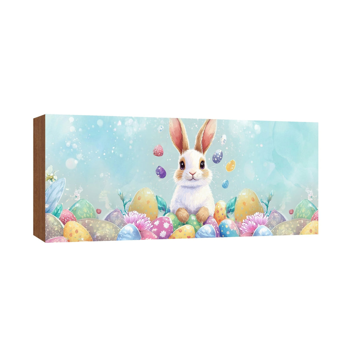 Easter Bunny Shelf Sitter 4x10 — Wide Handcrafted Wood Spring Mantel Décor | Bunny Lover Gift for Her - LifeSong Milestones