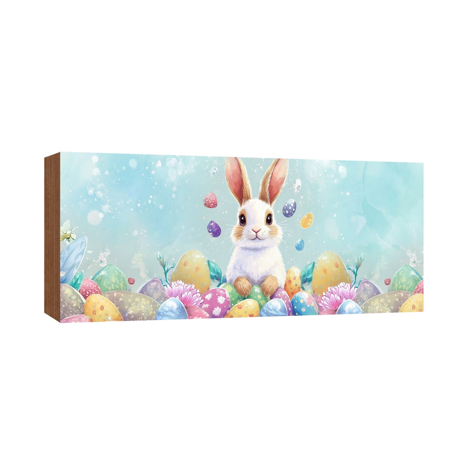 Easter Bunny Shelf Sitter 4x10 — Wide Handcrafted Wood Spring Mantel Décor | Bunny Lover Gift for Her - LifeSong Milestones