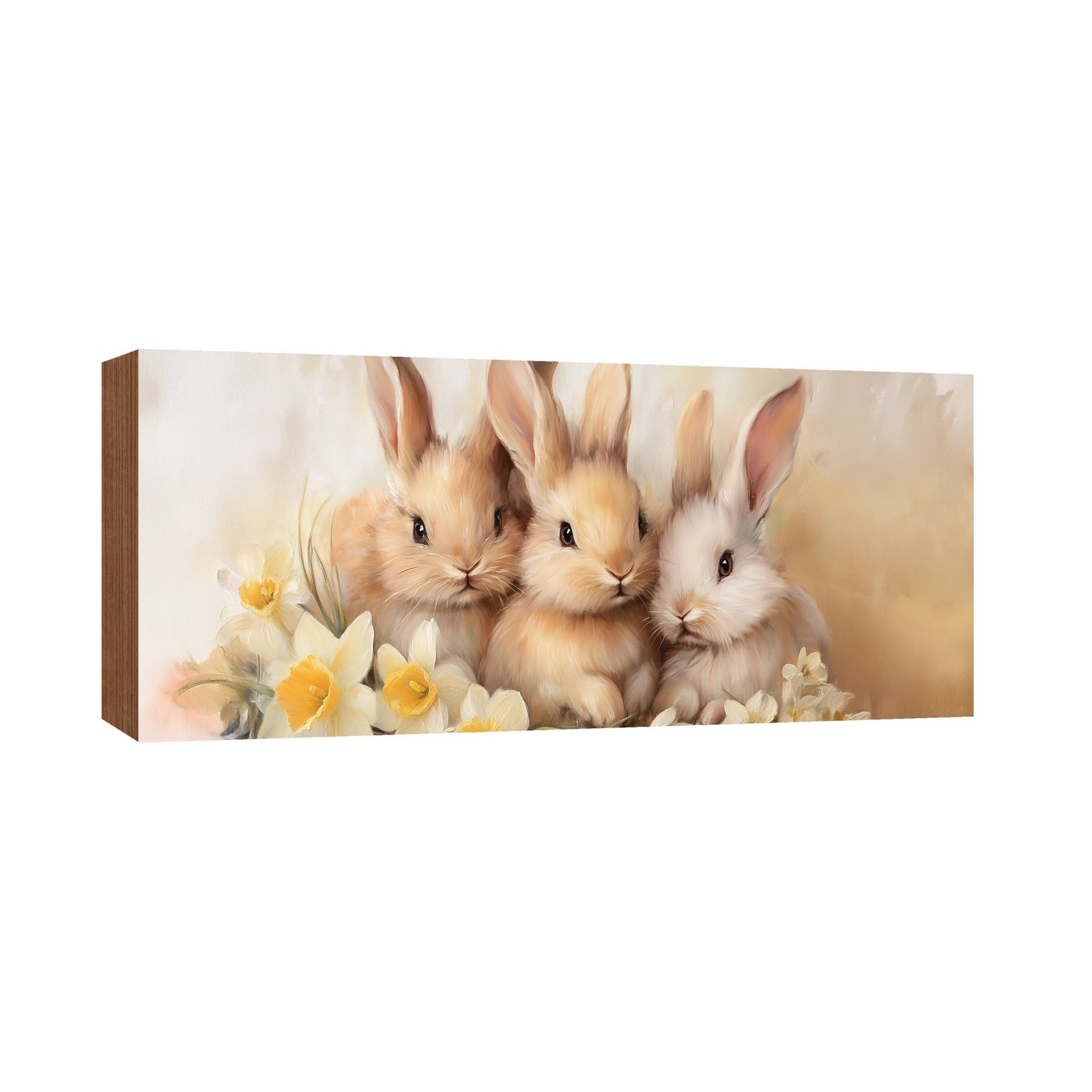 Easter Bunny Shelf Sitter 4x10 — Wide Handcrafted Wood Spring Mantel Décor | Bunny Lover Gift for Her - LifeSong Milestones