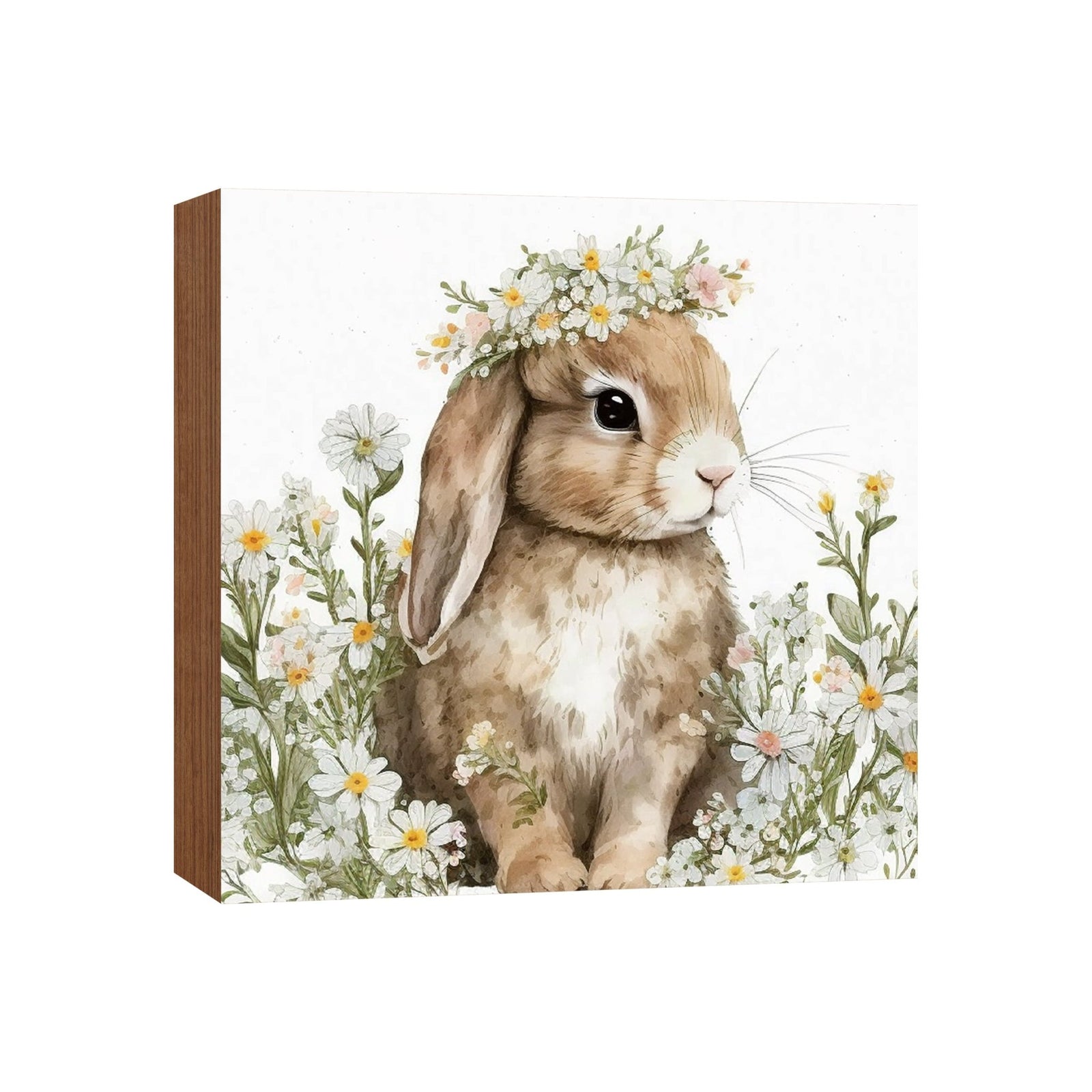Easter Bunny Shelf Sitter 5x5 — Handcrafted Birch Wood Spring Tiered Tray Décor | Bunny Lover Gift - LifeSong Milestones