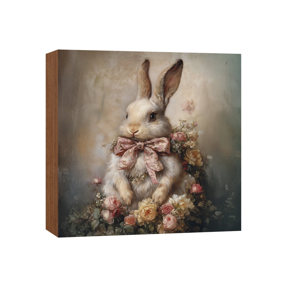 Easter Bunny Shelf Sitter 5x5 — Handcrafted Birch Wood Spring Tiered Tray Décor | Bunny Lover Gift - LifeSong Milestones