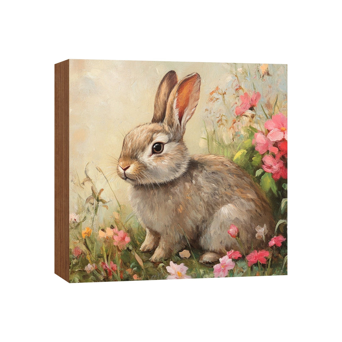 Easter Bunny Shelf Sitter 5x5 — Handcrafted Birch Wood Spring Tiered Tray Décor | Bunny Lover Gift - LifeSong Milestones