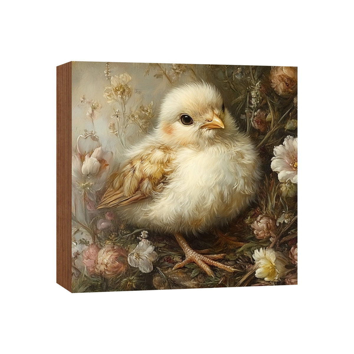 Easter Chick Shelf Sitter 5x5 — Square Birch Wood Spring Décor for Tiered Tray | 2 Designs - LifeSong Milestones