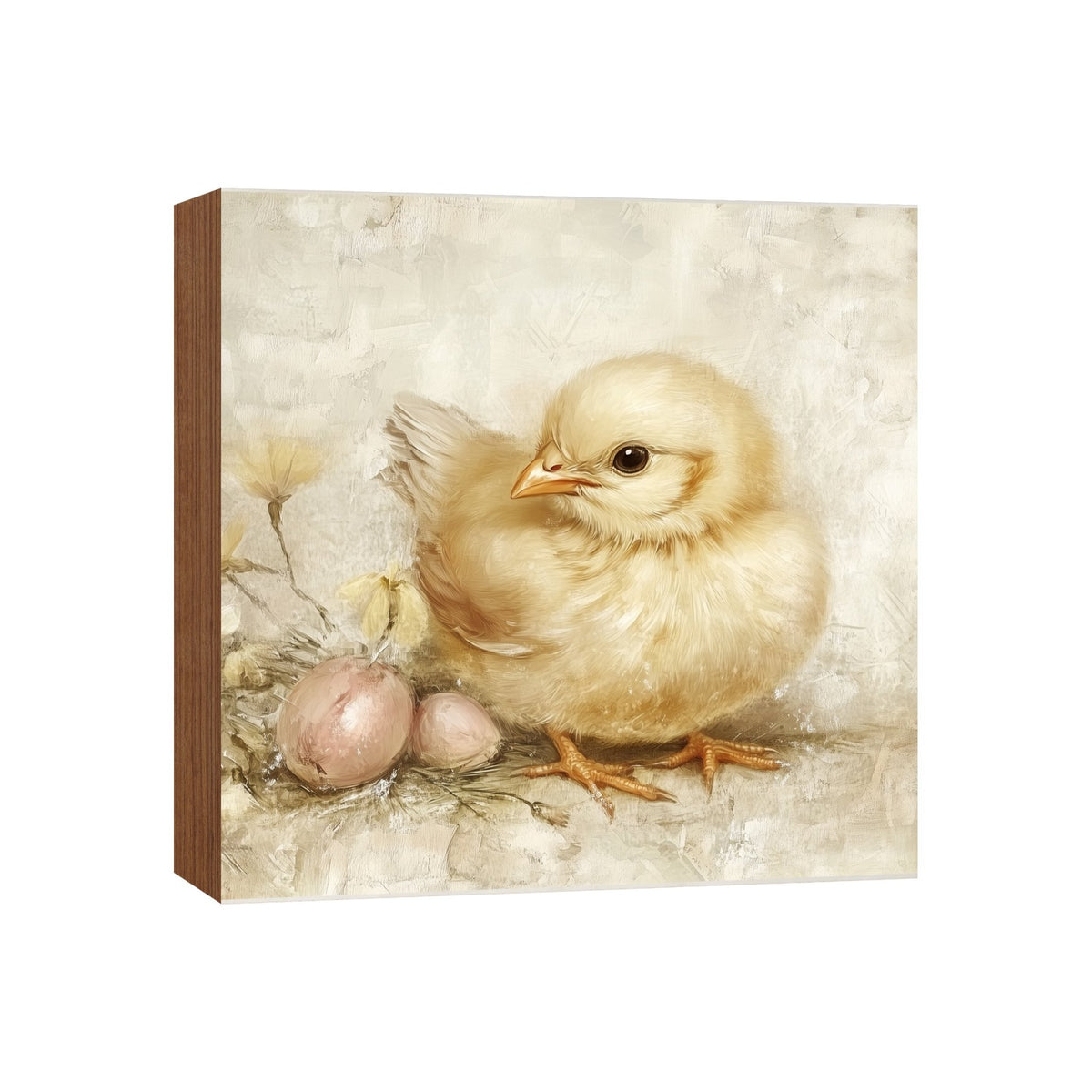 Easter Chick Shelf Sitter 5x5 — Square Birch Wood Spring Décor for Tiered Tray | 2 Designs - LifeSong Milestones