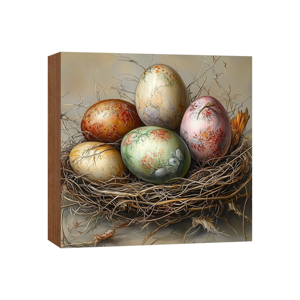 Easter Egg Shelf Sitter 5x5 — Handcrafted Birch Wood Spring Tiered Tray Décor | Easter Gift - LifeSong Milestones