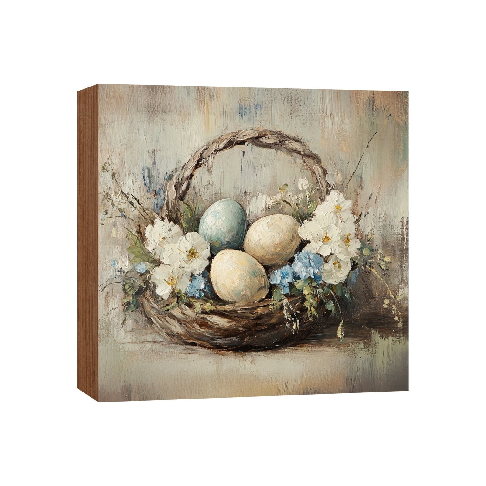 Easter Egg Shelf Sitter 5x5 — Handcrafted Birch Wood Spring Tiered Tray Décor | Easter Gift - LifeSong Milestones