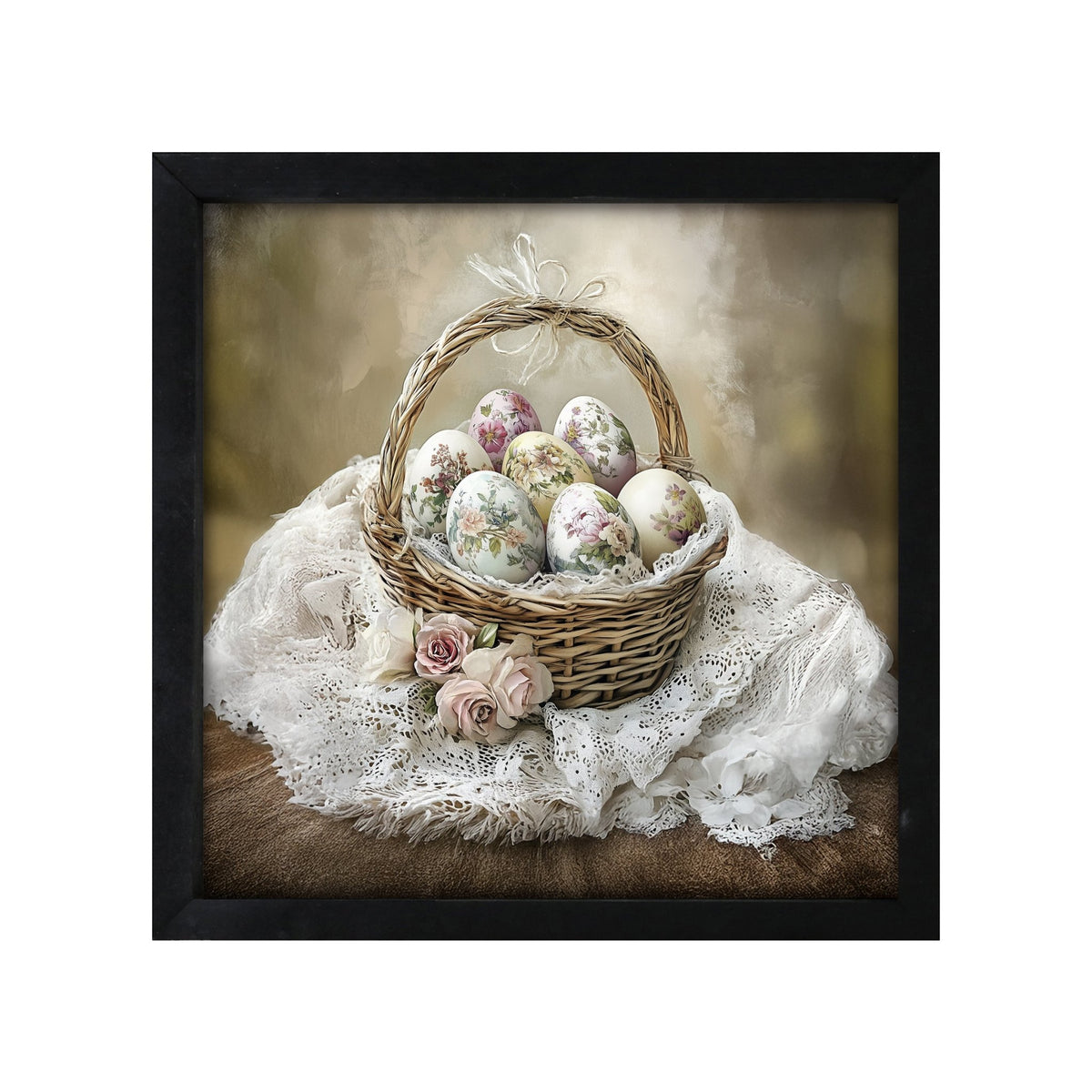 Easter Egg Wall Art — 20x20 Handcrafted Framed Wood Sign | Spring &amp; Easter Home Décor Gift - LifeSong Milestones