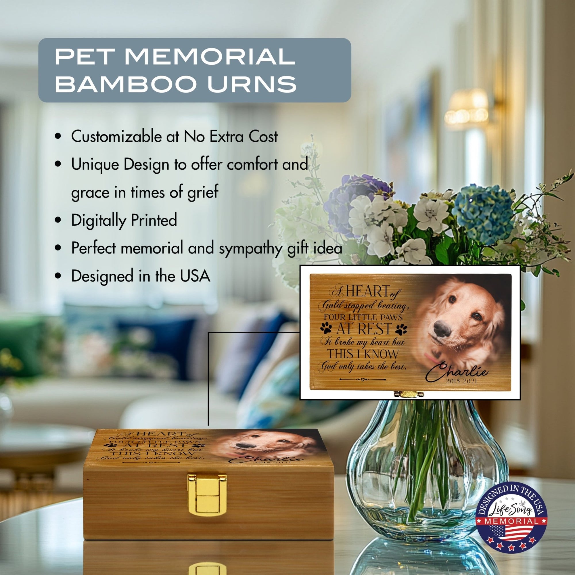 Eco - Friendly Biodegradable Funeral Urn for Pet Ashes – Sustainable Green Burial Memorial Keepsake - LifeSong Milestones