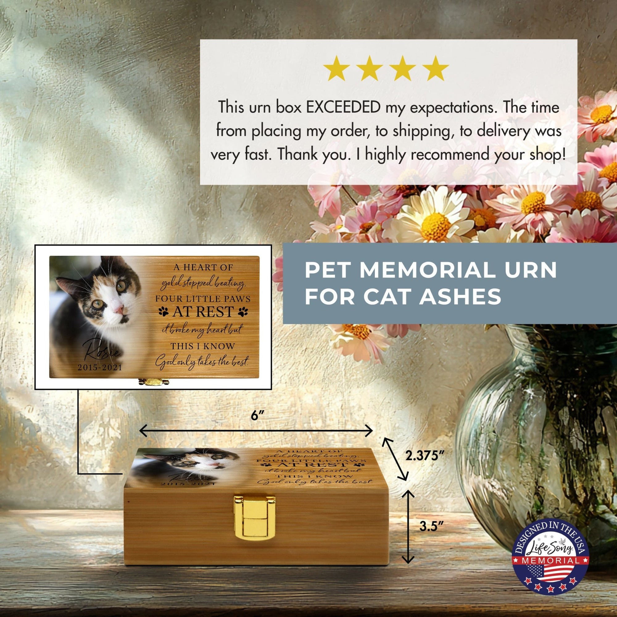 Eco - Friendly Biodegradable Funeral Urn for Pet Ashes – Sustainable Green Burial Memorial Keepsake - LifeSong Milestones