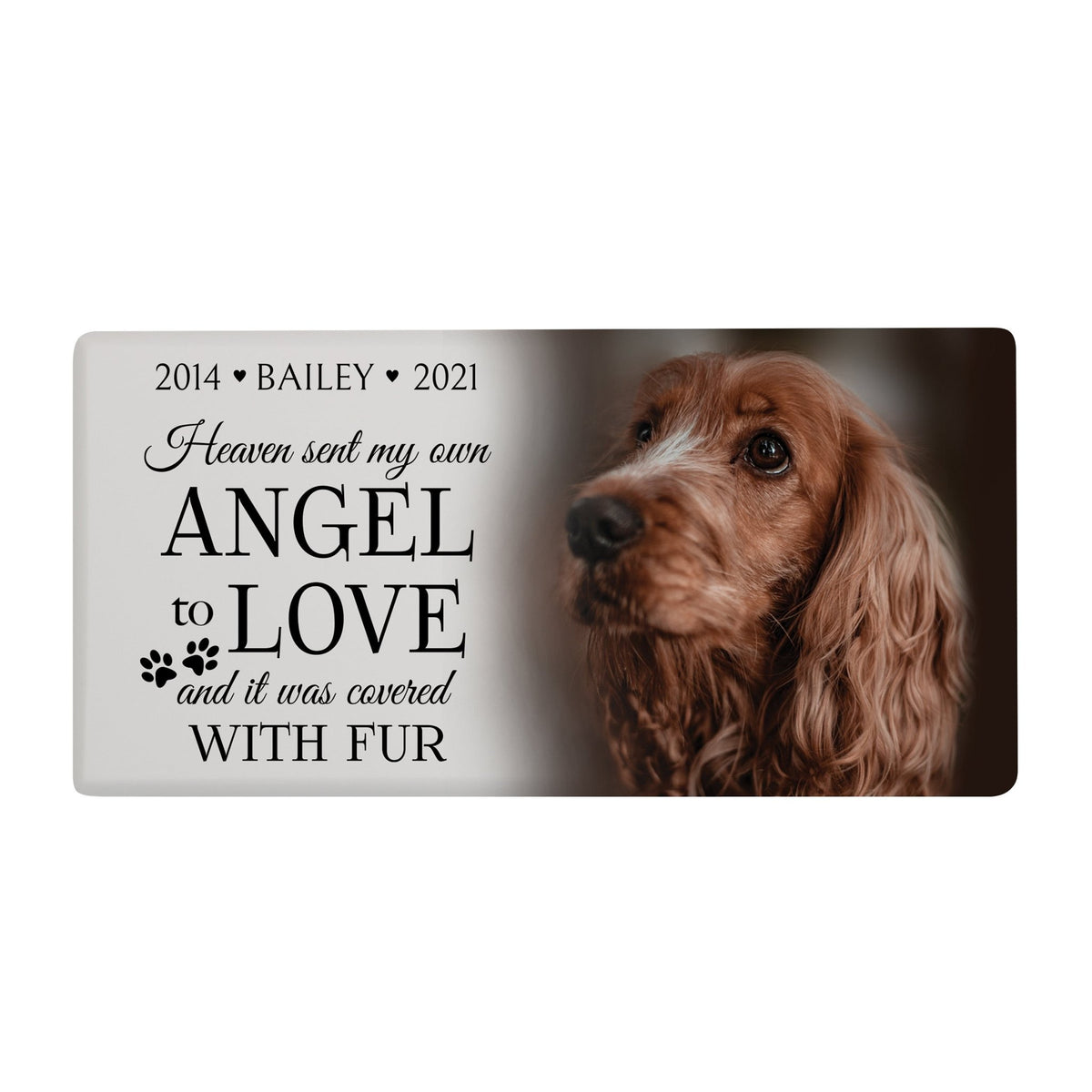 Eco - Friendly Personalized Pet Urn with Engraved Photo Memorial Box for Ashes - Heaven Sent - LifeSong Milestones