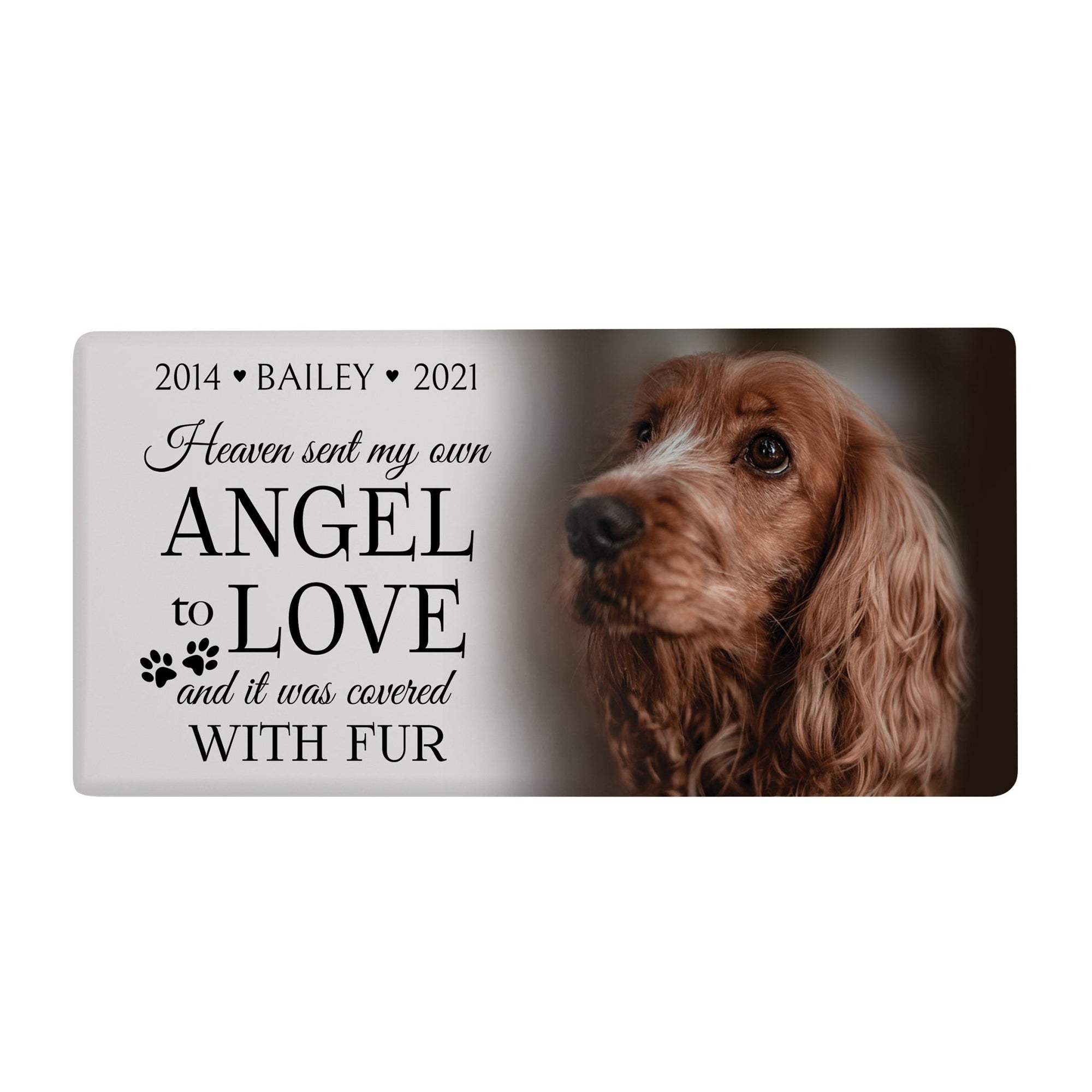 Eco - Friendly Personalized Pet Urn with Engraved Photo Memorial Box for Ashes - Heaven Sent - LifeSong Milestones