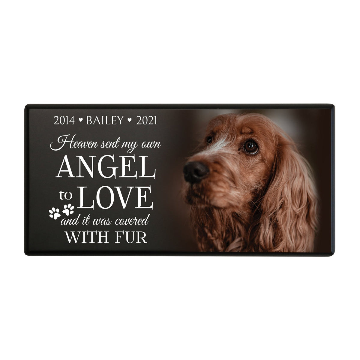 Eco - Friendly Personalized Pet Urn with Engraved Photo Memorial Box for Ashes - Heaven Sent - LifeSong Milestones