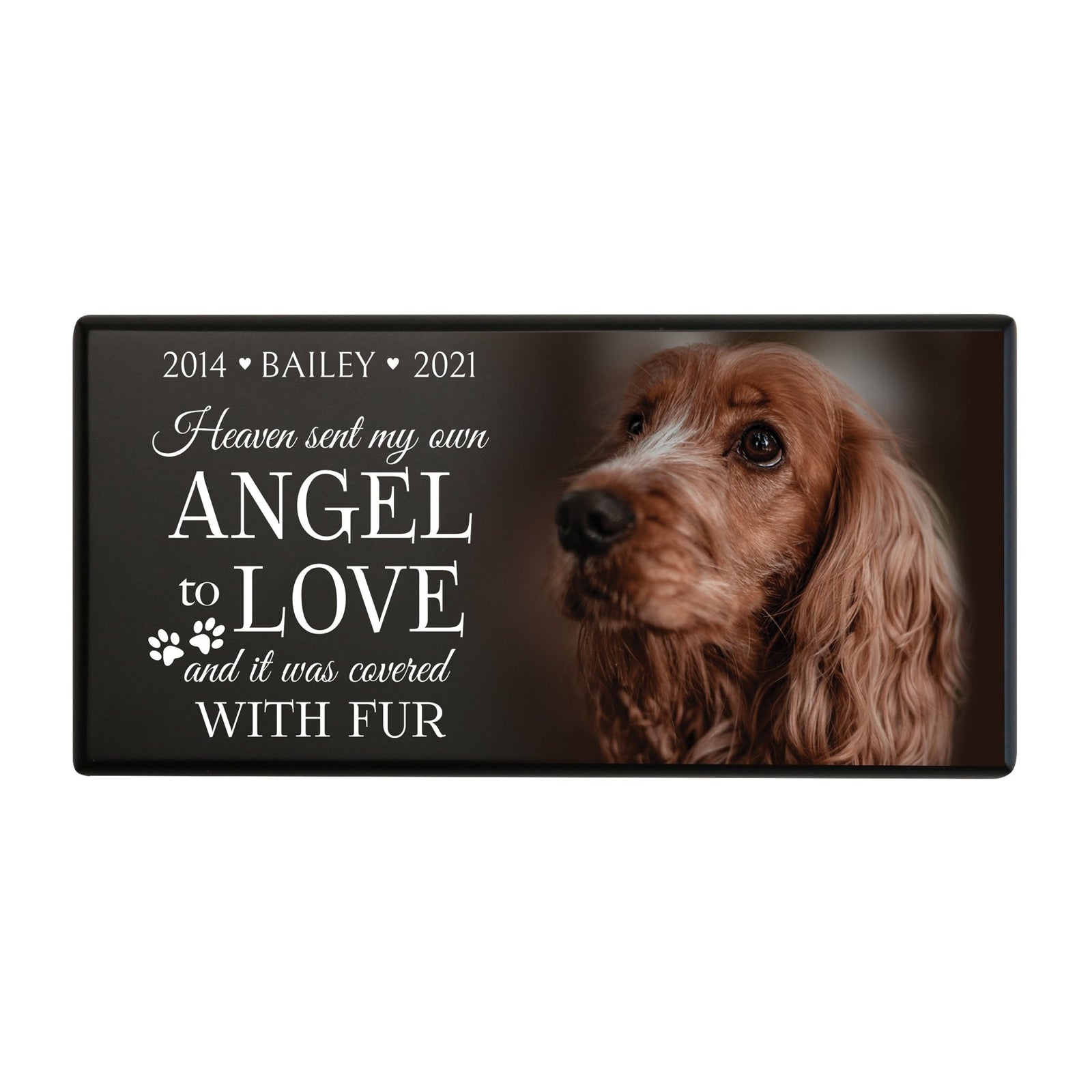 Eco - Friendly Personalized Pet Urn with Engraved Photo Memorial Box for Ashes - Heaven Sent - LifeSong Milestones