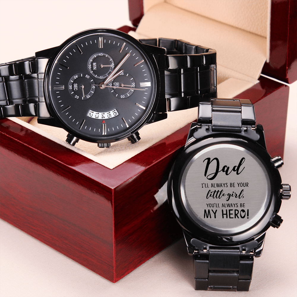 Engraved Chronograph Watch for Dad – 'My Hero' Gift for Father's Day, Birthday or Christmas - LifeSong Milestones