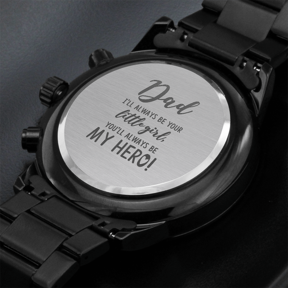 Engraved Chronograph Watch for Dad – 'My Hero' Gift for Father's Day, Birthday or Christmas - LifeSong Milestones