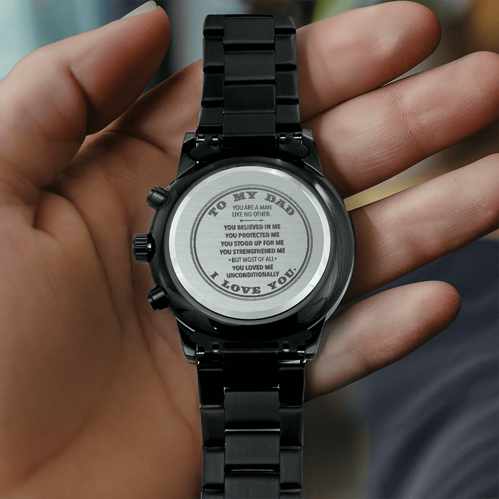 Engraved Chronograph Watch for Dad – 'To My Dad' Gift for Father's Day, Birthday or Christmas - LifeSong Milestones
