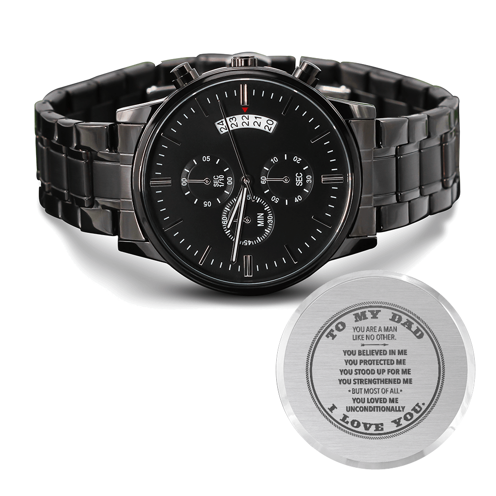 Engraved Chronograph Watch for Dad – 'To My Dad' Gift for Father's Day, Birthday or Christmas - LifeSong Milestones