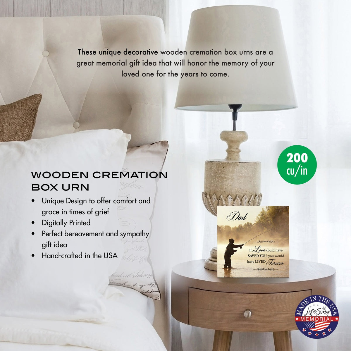 Engraved Wooden Cremation Urn for Human Ashes – “If Love Could Have Saved” Memorial Keepsake - LifeSong Milestones