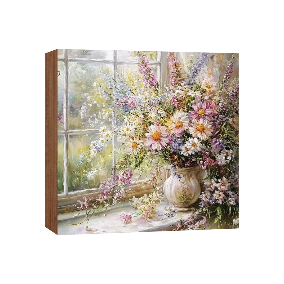 Floral Shelf Sitter 5x5 — Handcrafted Birch Wood Flower Décor for Tiered Tray &amp; Shelf | Gift for Her - LifeSong Milestones